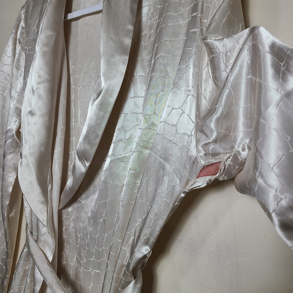 Vtg Ivory Lace Babydoll Maxi Slip Gown Set M Chemise Quiet Lux‎ Coquette Bridal - Picture 12 of 16